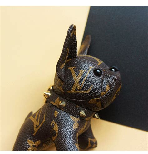 lv french bulldog pu leather keychain bag charm|louis vuitton keychain holder.